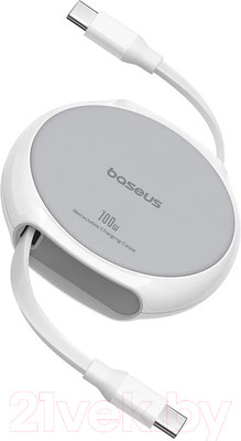 Кабель Baseus Free2Draw 100W Type-C to Type-C Retractable / 662802804B (1м, белый)