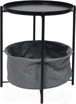 Журнальный столик AksHome Trent (черный с серой корзиной)