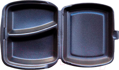 Набор одноразовых ланч-боксов Паксервис Ланч-бокс 2 секции / 287507 (100шт, черный)