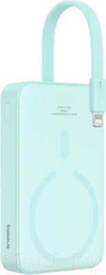 Портативное зарядное устройство Baseus Magnetic Mini 10000mAh / 663200555D (мятно-зеленый)