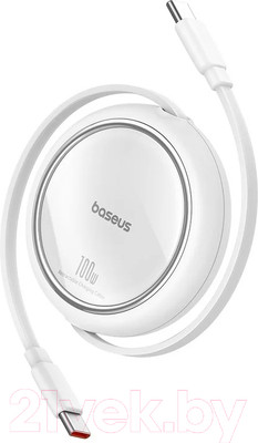 Кабель Baseus Free2Draw Mini Retractable Type-C to Type-C / 662802628B (1м, белый)