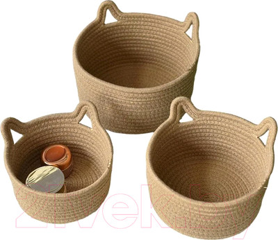 Набор корзин Mio Tesoro 640700474A (3шт, желтый/коричневый)