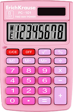 Калькулятор Erich Krause PC-101 Pastel / 62007 (розовый)