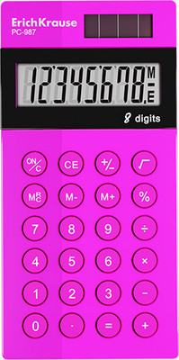 Калькулятор Erich Krause PC-987 Neon / 62012 (розовый)
