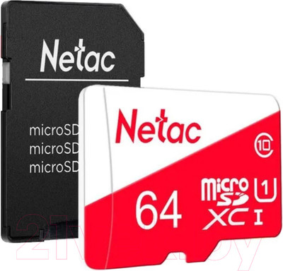 Карта памяти Netac MicroSDXC P500 ECO 64GB (NT02P500ECO-064G-R)