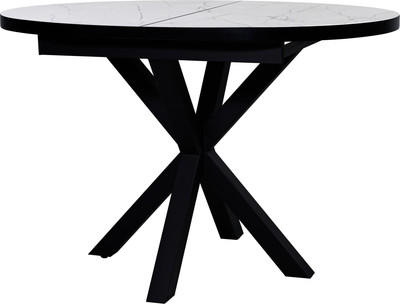 Обеденный стол Мир стульев Саен 24 120x80/50 (жемчужный перито/черный муар)