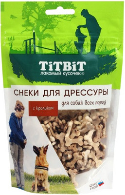 Лакомство для собак TiTBiT Снеки для дрессуры с кроликом / 25680 (100г)