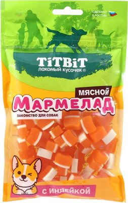 Лакомство для собак TiTBiT Мармелад мясной с индейкой / 26205 (120г)