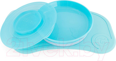 Набор посуды для кормления Twistshake Click Mat Mini коврик с тарелкой / 78440 (пастельный синий)