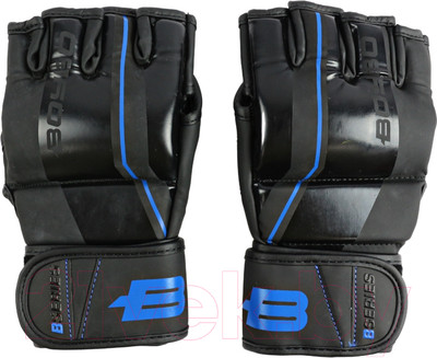 Перчатки для единоборств BoyBo B-series для ММА (M, черный/синий)