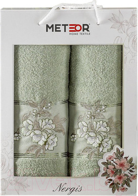 Набор полотенец METEOR Nergis / 11256 (2шт, в коробке, светло-зеленый)