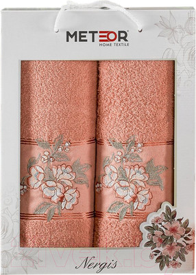 Набор полотенец METEOR Nergis / 11256 (2шт, в коробке, персиковый)