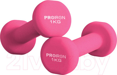 Набор гантелей Proiron Неопреновые / Г2010РНЕО (2шт, розовый)