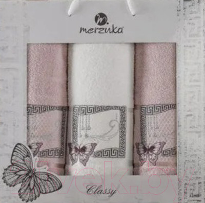 Набор полотенец Merzuka Classy / 11291 (3шт, в коробке, светло-розовый)