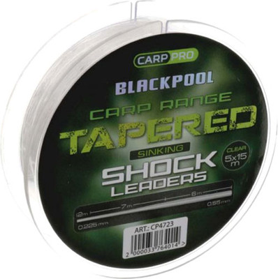 Леска монофильная Carp Pro Blackpool Carp Tapered Leaders 0.225-0.55мм 15мx5 / CP4723