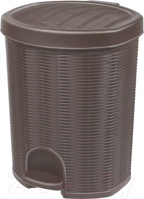 Мусорное ведро Эльфпласт Elegance EP337 с педалью (18л, серо-коричневый)