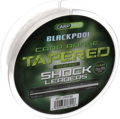 Леска монофильная Carp Pro Blackpool Carp Tapered Leaders 0.3-0.57мм 15мx5 / CP4730