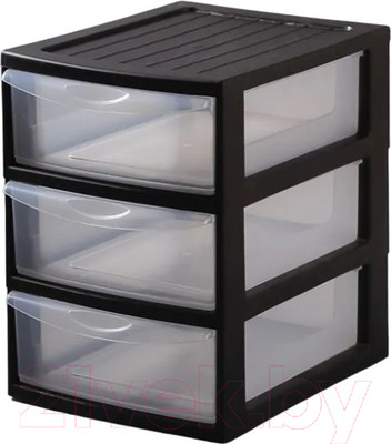 Органайзер для хранения Эльфпласт Mini Box / ЕР596 (черный/прозрачный)