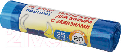 Пакеты для мусора Laima Ultra 35л / 607689 (20шт, синий)