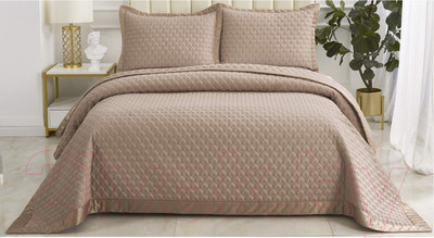 Набор текстиля для спальни Sofi de Marko Роксалана 160х220 / Пок-Рк4-160х220 (мокко)