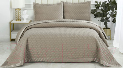 Набор текстиля для спальни Sofi de Marko Роксалана 230х250 / Пок-Рк1-230х250 (кофе)