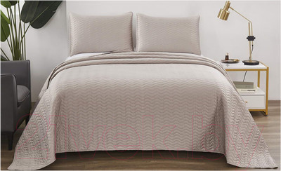 Набор текстиля для спальни Sofi de Marko Саванна 160х220 / Пок-Сн-Ср-160х220 (серый)