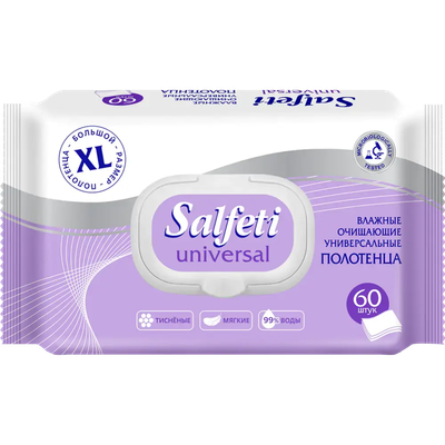 Влажные салфетки Salfeti Очищающие универсальные (60шт)