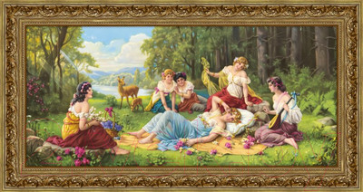 Картина Декарт Нимфы на лугу 8С0911 (в раме)
