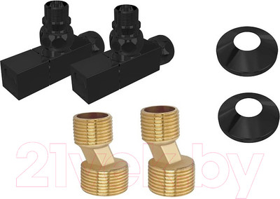 Комплект фитингов для полотенцесушителя Aquatek AQ 2020BL (черный муар)