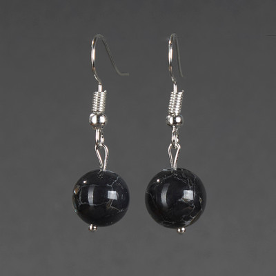 Серьги Wolves Элитный Варисцит 40824 №2 (черный)