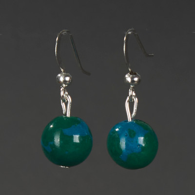 Серьги Wolves Элитная Хризоколла 40899 №1