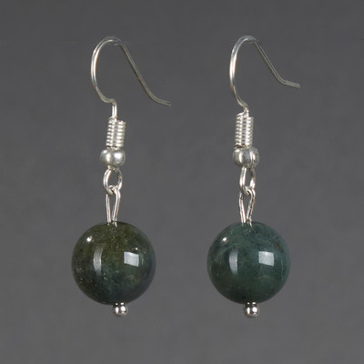 Серьги Wolves Элитная Яшма 40916 №2 (зеленый)