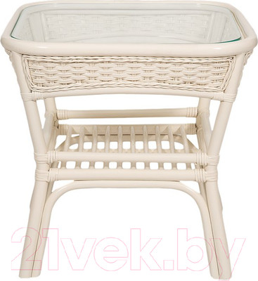 Кофейный столик садовый Мир Ротанга Алекса (кофейный/белый)