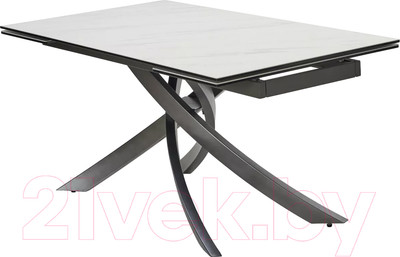 Обеденный стол M-City Estebio 160 KL-99 / 614M05573 (белый мрамор мат/итальянская керамика/серый)