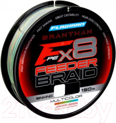 Леска плетеная Flagman Fishing Grantham Sinking Feeder Braid X8 150м 0.16мм 9.0кг / GRSFBM016
