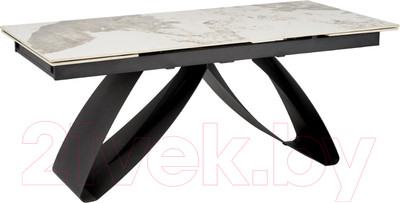 Обеденный стол Halmar Hilario (белый мрамор/черный)