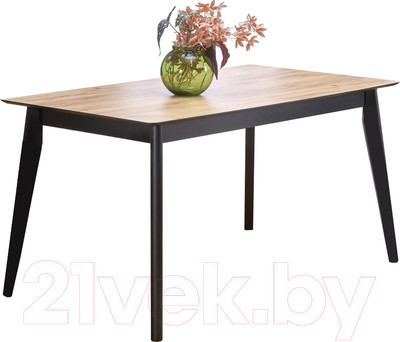Обеденный стол Halmar Gulian 140-180x90x76 (дуб вотан/черный)