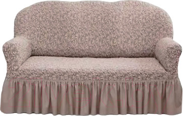 Чехол на 3-х местный диван Mio Tesoro ПО-1 жаккард Люкс 1858/1446 (капучино)