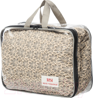 Чехол на угловой диван Mio Tesoro С оттоманкой ПО-3 жаккард Люкс 10821/1447 (ваниль, правый)