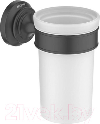 Стакан для зубной щетки и пасты Aquatek Классик AQ4527MB (черный матовый)