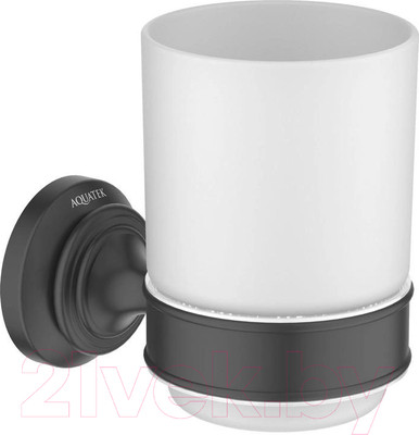 Стакан для зубной щетки и пасты Aquatek Классик AQ4504MB (черный матовый)