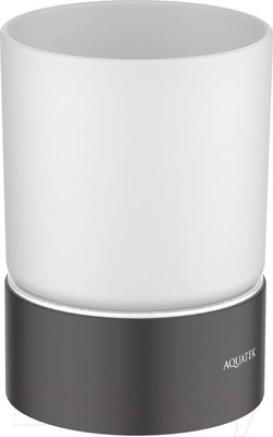 Стакан для зубной щетки и пасты Aquatek Лира AQ4428MB (черный матовый)