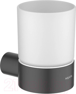 Стакан для зубной щетки и пасты Aquatek Лира AQ4404MB (черный матовый)