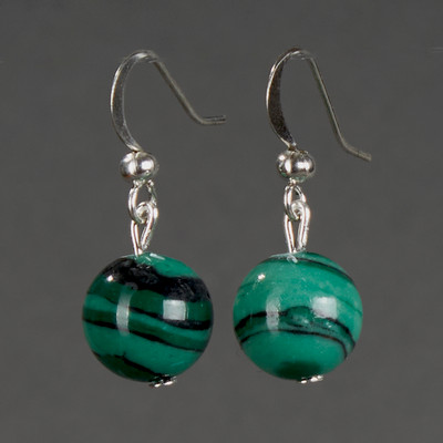 Серьги Wolves Элитный Малахит 40957 №1