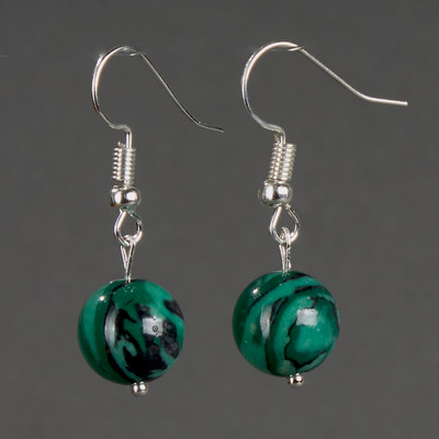 Серьги Wolves Элитный Малахит 40958 №2