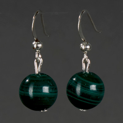 Серьги Wolves Элитный Малахит Редкий Австралийский 40961 №1