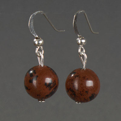 Серьги Wolves Элитный Обсидиан 40965 №1