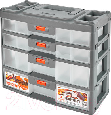 Ящик для инструментов Blocker Expert 4 / BR3789 СРСВЦОР (серый/свинцовый/оранжевый)