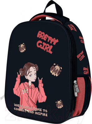Школьный рюкзак Schoolformat Ergonomic Light 2 Аниме девочка / РЮКЖКМБ2-АД (черный)