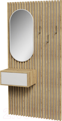 Секция в прихожую Интерлиния Lagom-1 LG-P (белый платинум/дуб золотой)